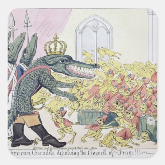 Corsicaanse krokodil vierkante sticker (Voorkant)