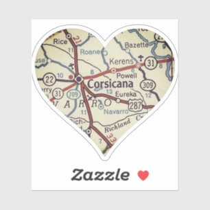 Corsicana kaart sticker