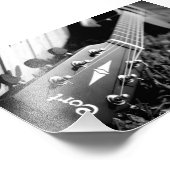 Cort Guitar Black en White Foto Afdruk (Hoek)