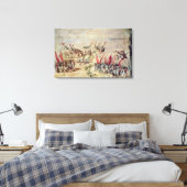 Cortes die zijn vloot voor de kust zinken canvas afdruk (Insitu (Slaapkamer))