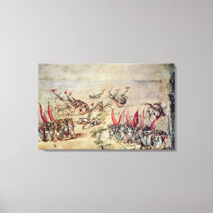 Cortes die zijn vloot voor de kust zinken canvas afdruk