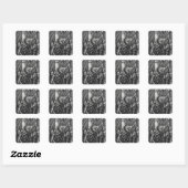 Cortes en Montezuma Vierkante Sticker (Vel)