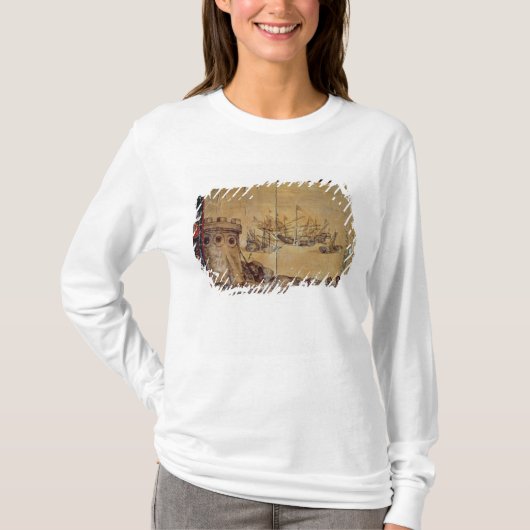 Cortes sails for Mexico, 1518 T-shirt (Voorkant)