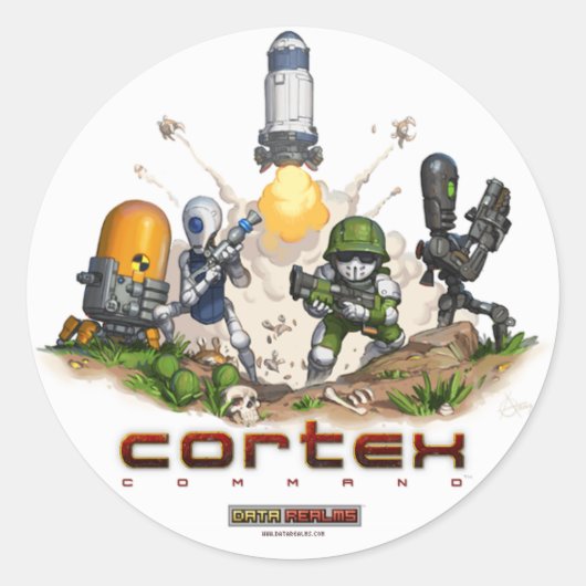 Cortex Command Splash-Sticker Ronde Sticker (Voorkant)