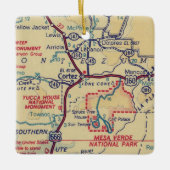 Cortez CO  Map Keramisch Ornament (Voorkant)