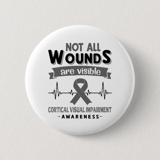 Cortical Visual Impaeness Month Ribbon Ronde Button 5,7 Cm (Voorkant)