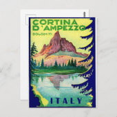 Cortina D' Ampezzo, Dolomiti Alps, Italië, Briefkaart (Voorkant / Achterkant)