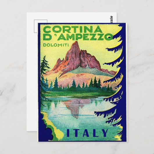 Cortina D' Ampezzo, Dolomiti Alps, Italië,  Briefkaart (Voorkant / Achterkant)