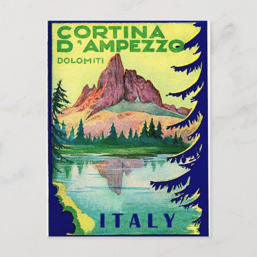 Cortina D' Ampezzo, Dolomiti Alps, Italië, Briefkaart (Voorkant)