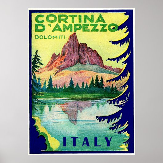 Cortina D' Ampezzo, Dolomiti Alps, Italië,  Poster (Voorkant)