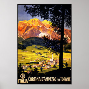 Cortina d Ampezzo Italy Vintage Poster herstelde