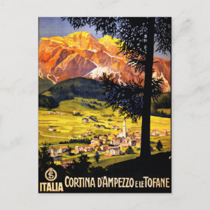 Cortina d Ampezzo Italy Vintage Poster herstelde Briefkaart
