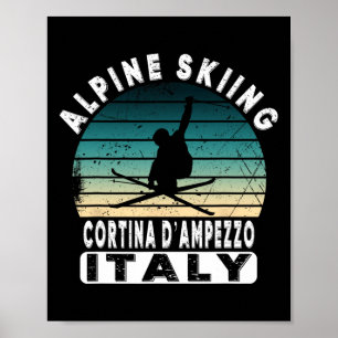 Cortina D’ampezzo skigebied Italiaanse Alpen Skige Poster