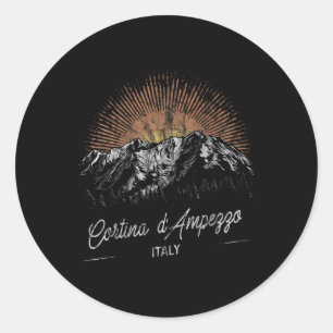 Cortina D'ampezzo bergen Italië Wandelen Buitenluc Ronde Sticker