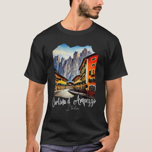 Cortina d'Ampezzo Dolomiti Painting Cortina d'Ampe T-shirt (Voorkant)