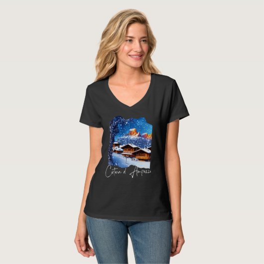 Cortina d'Ampezzo Dolomiti Painting Cortina d'Ampe T-shirt (Voorkant volledig)