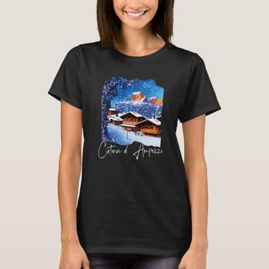 Cortina d'Ampezzo Dolomiti Painting Cortina d'Ampe T-shirt (Voorkant)