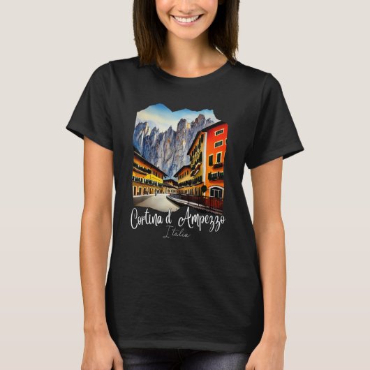 Cortina d'Ampezzo Dolomiti Painting Cortina d'Ampe T-shirt (Voorkant)