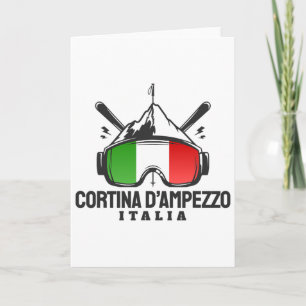 Cortina D'ampezzo Italië Retro Skioord Skiën  Kaart