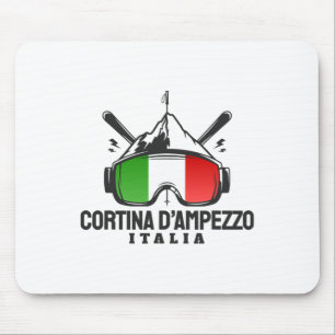 Cortina D'ampezzo Italië Retro Skioord Skiën  Muismat