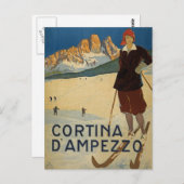 Cortina D'Ampezzo Italië ski-briefkaart Briefkaart (Voorkant / Achterkant)
