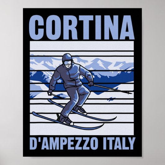 Cortina D'ampezzo Italië Ski  Poster (Voorkant)