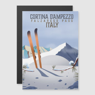 Cortina d'Ampezzo Italië Ski-poster Kunstprint