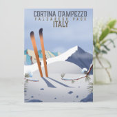 Cortina d'Ampezzo Italië Ski poster Kunstprint (Staand voorkant)