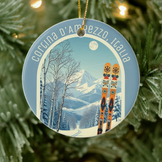 Cortina d'Ampezzo Italië skigebied souvenir Keramisch Ornament