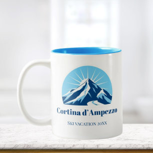 Cortina d'Ampezzo Italië souvenir koffie Tweekleurige Koffiemok