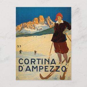 Cortina d'Ampezzo, Italië Vintage Travel Briefkaar Briefkaart