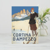 Cortina d'Ampezzo, Italië, Vintage Travel Ski Alpe (Staand voorkant)