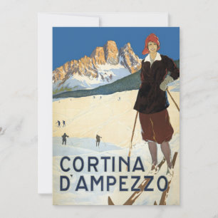 Cortina d'Ampezzo, Italië, Vintage Travel Ski Alpe