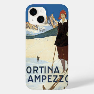 Cortina d'Ampezzo, Italië, Vintage Travel Ski Alpe Case-Mate iPhone 14 Hoesje