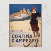 Cortina d'Ampezzo  Italië Winter Ski Snow Briefkaart (Voorkant)