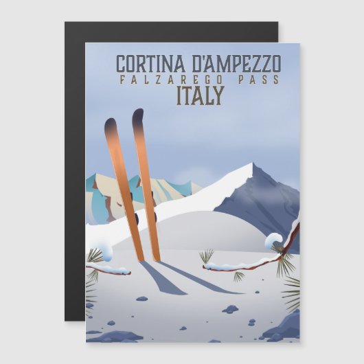 Cortina d'Ampezzo Italy Ski poster Art Print (Voorkant / Achterkant)