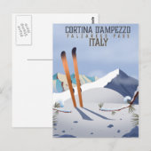 Cortina d'Ampezzo Italy Ski poster Art Print Briefkaart (Voorkant / Achterkant)