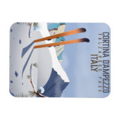 Cortina d'Ampezzo Italy Ski poster Art Print Magneet (Horizontaal)
