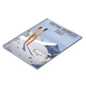 Cortina d'Ampezzo Italy Ski poster Art Print Notitieboek (Linkerzijde)