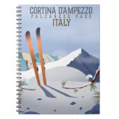 Cortina d'Ampezzo Italy Ski poster Art Print Notitieboek (Voorkant)
