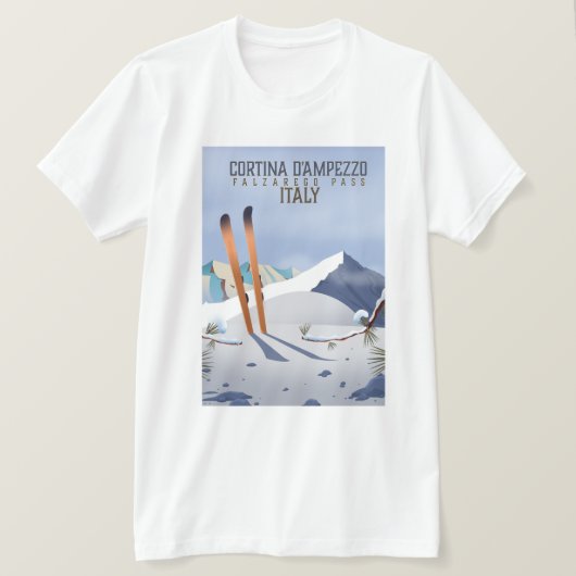 Cortina d'Ampezzo Italy Ski poster Art Print T-shirt (Design voorkant)