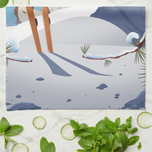 Cortina d'Ampezzo Italy Ski poster Art Print Theedoek (Gevouwen)