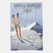 Cortina d'Ampezzo Italy Ski poster Art Print Theedoek (Verticaal)