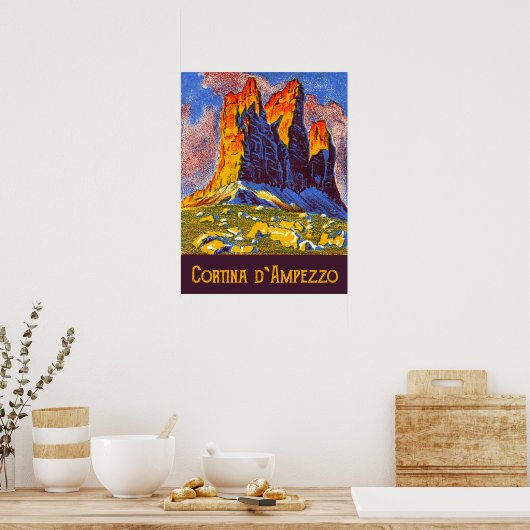 Cortina d'Ampezzo, Mountains, Italië Poster (Keuken)