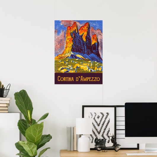 Cortina d'Ampezzo, Mountains, Italië Poster (Thuiskantoor)