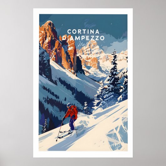 Cortina d'Ampezzo Reisposter - Italië 1 Poster (Voorkant)