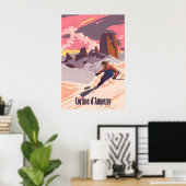 Cortina d'Ampezzo Skigebied Reisposter Poster (Thuiskantoor)