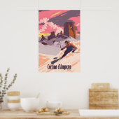 Cortina d'Ampezzo Skigebied Reisposter Poster (Keuken)