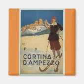 Cortina D'Ampezzo  Skimagneet Poster Magneet (Voorkant)