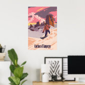 Cortina d'Ampezzo Snowboarden Reisposter Poster (Thuiskantoor)